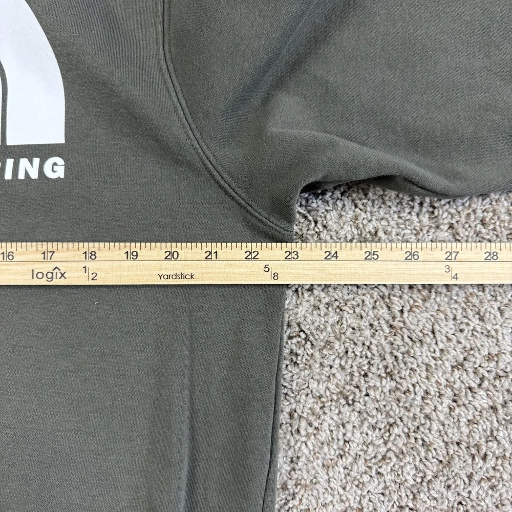 The North Face Hoodie Mens Medium Green Pullover Fleece Sweatshirt Big Logo